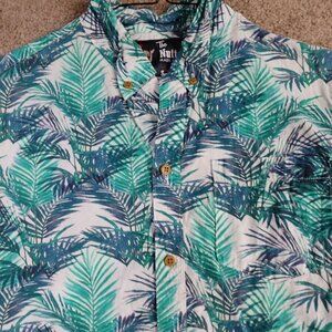 The Nutter Shirt Medium Blue Floral Hawaiian Aloha Made in USA
